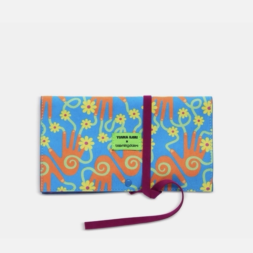 NWT Bloomingdale & YINKA ILORI Makeup Brush Rolled Bag and 4pc Brush Set